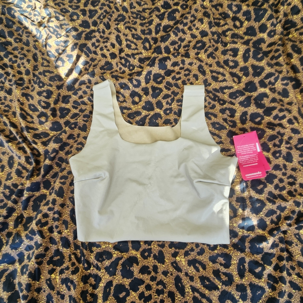 Beige Sleeveless Crop Top